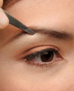 Eyebrow tweezing