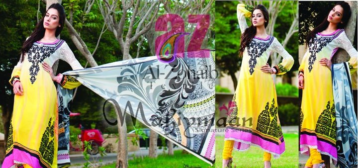 Al Zohaib Textiles Mahiymaan Eid Lawn collection 2012 